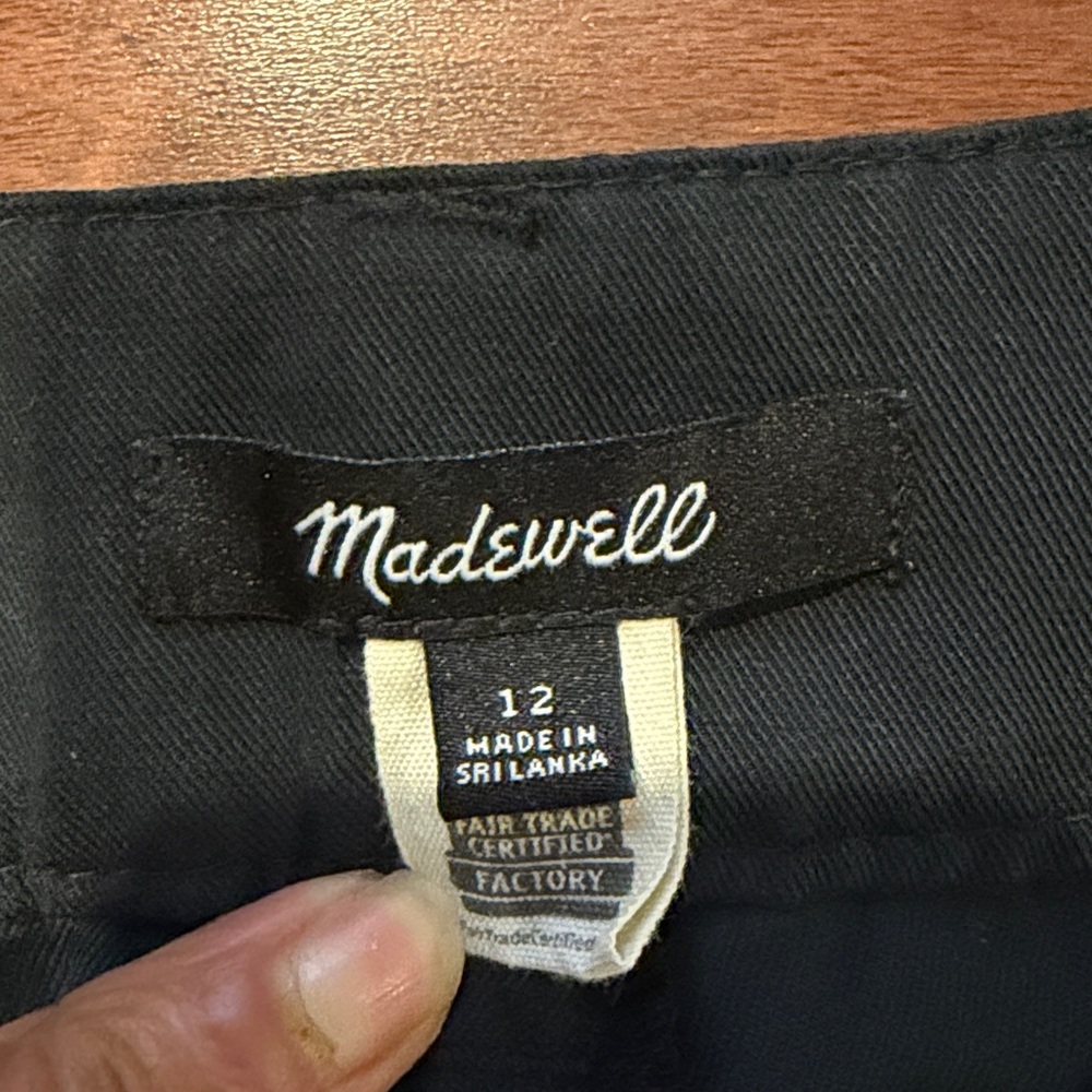 Madewell Harlow Black Wide Leg Pleated Trousers Size  12 High Rise Work Pants - Picture 2 of 6